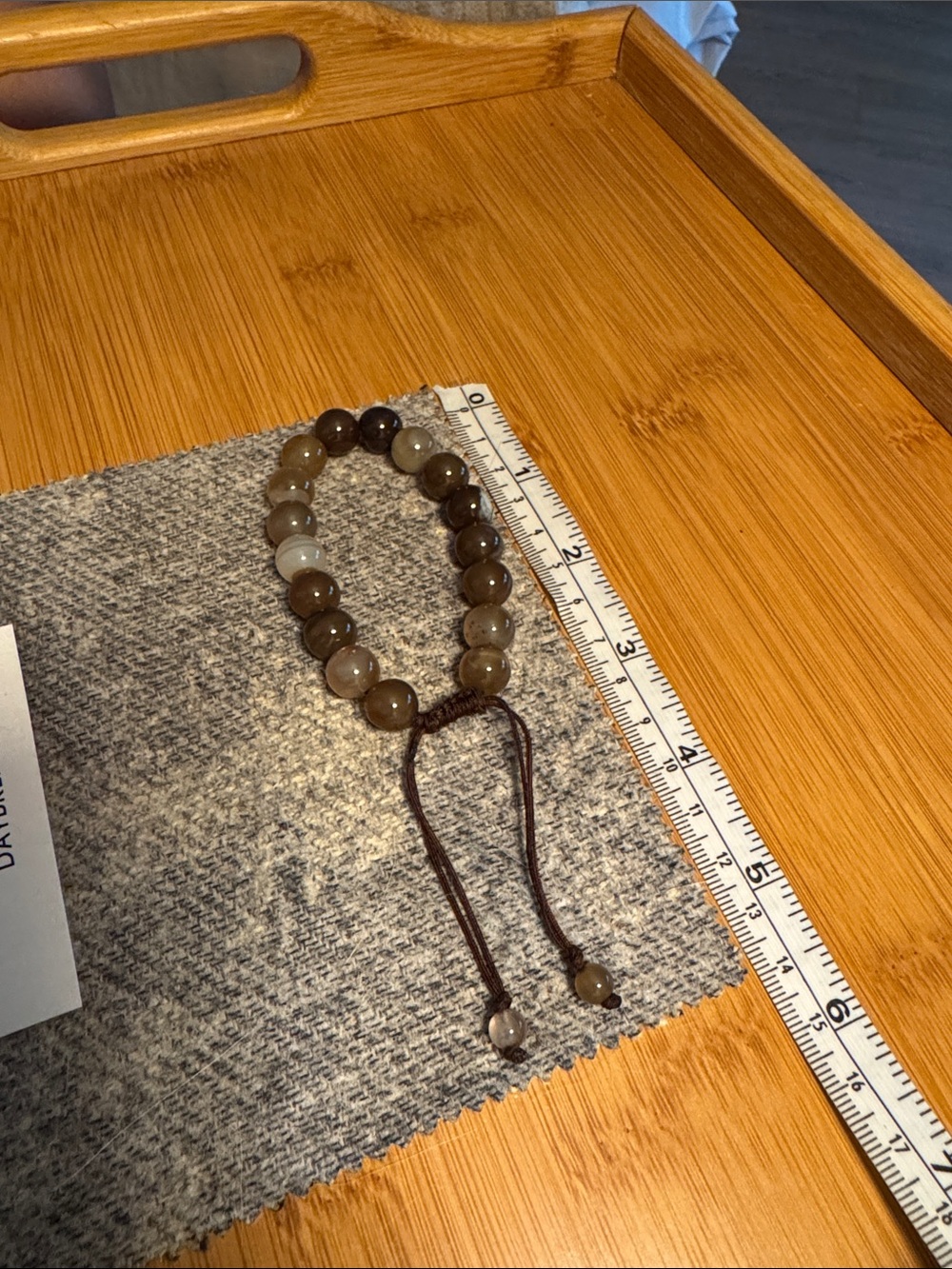 ABC Carpet & Home Brown Agate Bead Bracelet with Adjustable Cord